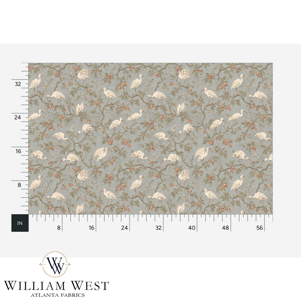 William West Designs The Gang Light Blue Fabric | Atlanta Fabrics