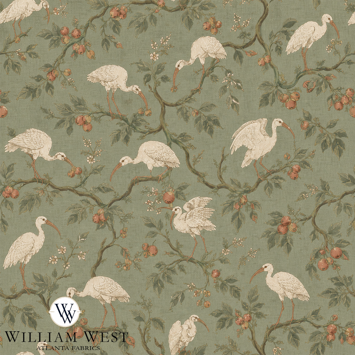 William West Designs The Gang Sage Fabric | Atlanta Fabrics