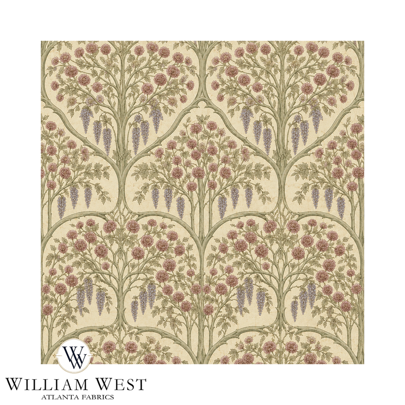 Atlanta Fabrics The Hidden Arbor Mauve Fabric | Atlanta Fabrics