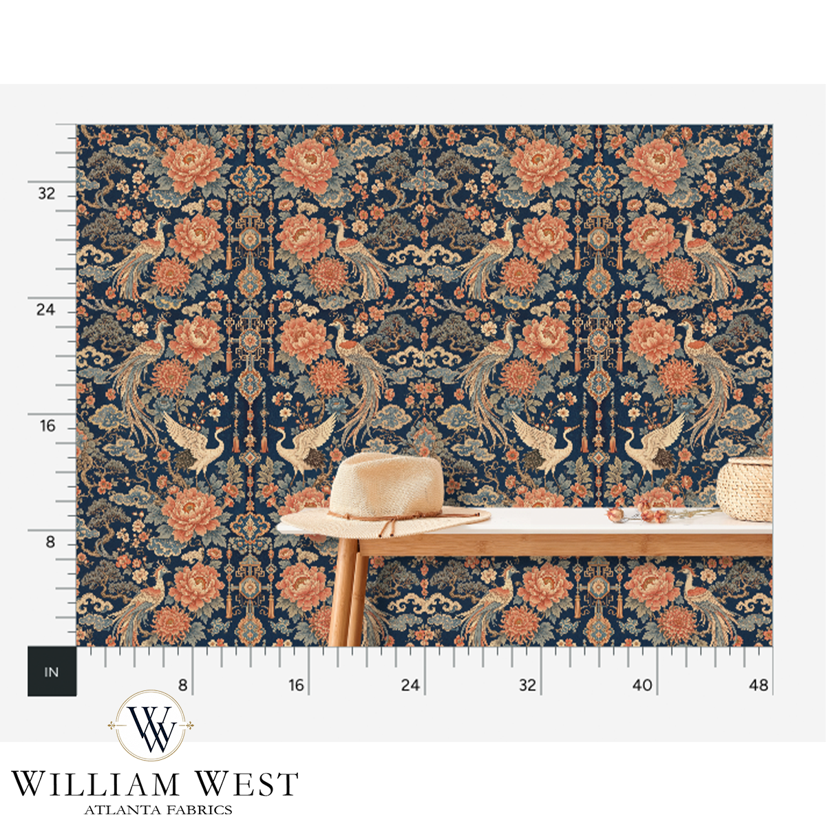 The Mandarin Garden Apricot Wallpaper