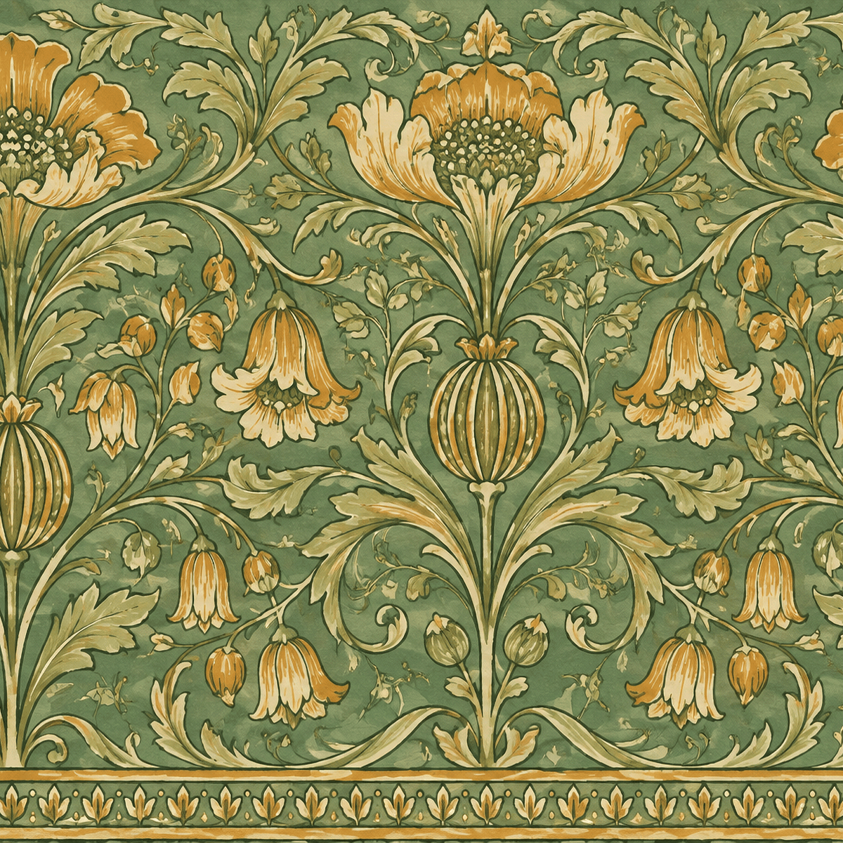 The Visitor Ochre Wallpaper