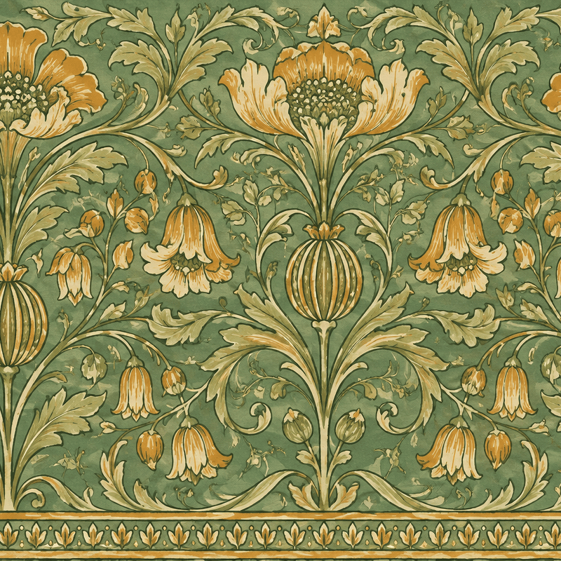 Atlanta Fabrics The Visitor Ochre Wallpaper Wallpaper | Atlanta Fabrics