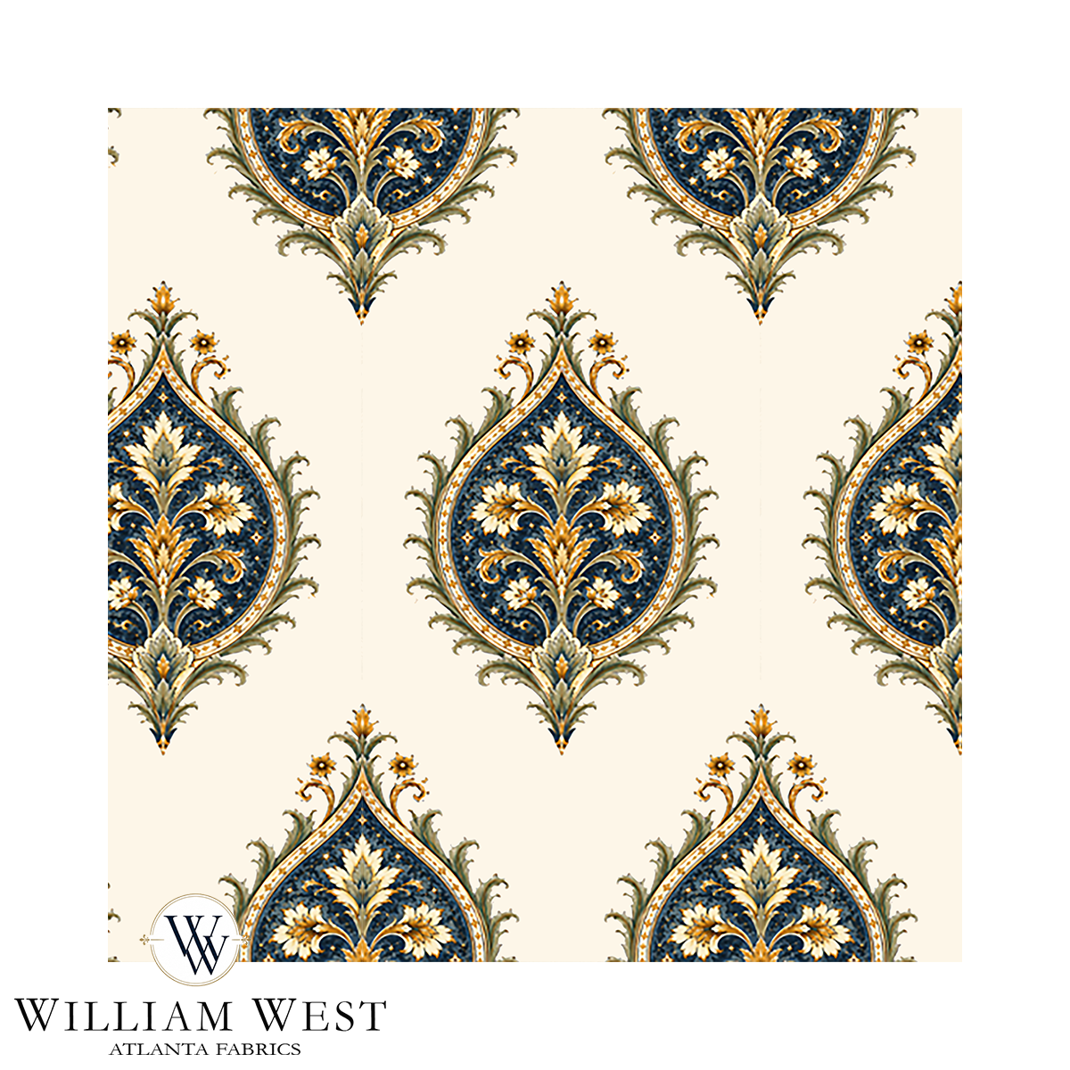 Atlanta Fabrics Thistlewood Navy Fabric | Atlanta Fabrics