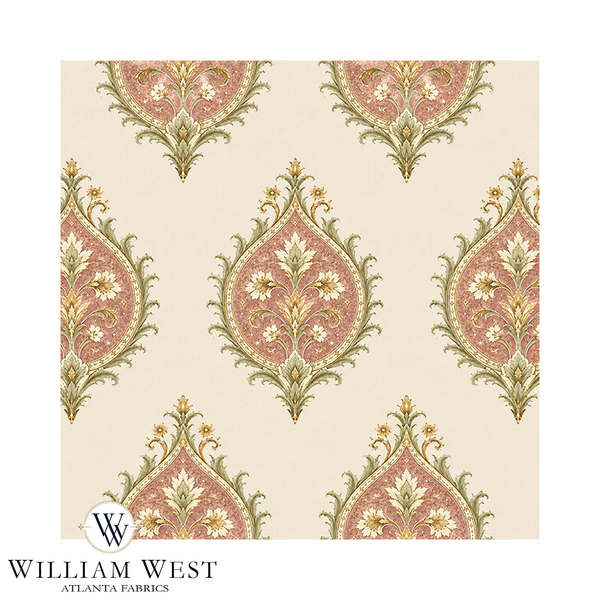 Atlanta Fabrics Thistlewood Salmon Fabric | Atlanta Fabrics