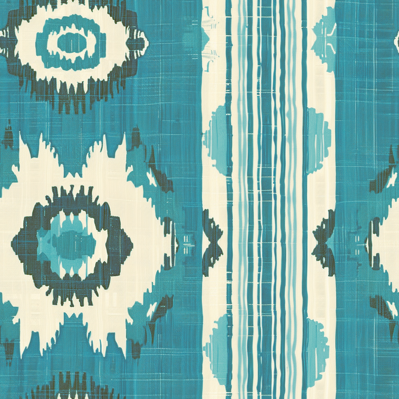 William West Designs Tidewater Ikat Aqua Fabric | Atlanta Fabrics