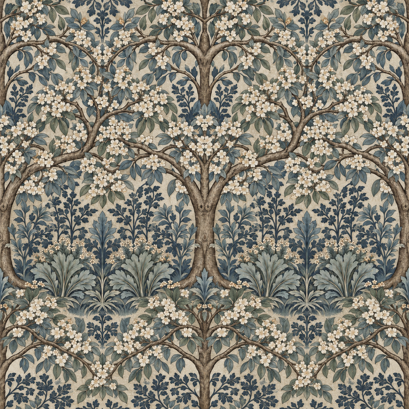 Atlanta Fabrics Tree of Life Winter Fabric | Atlanta Fabrics