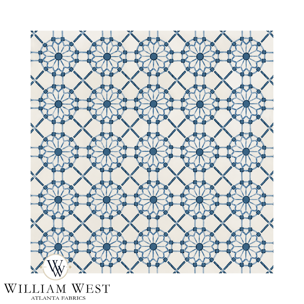 Trellis Wheel Blue Wallpaper
