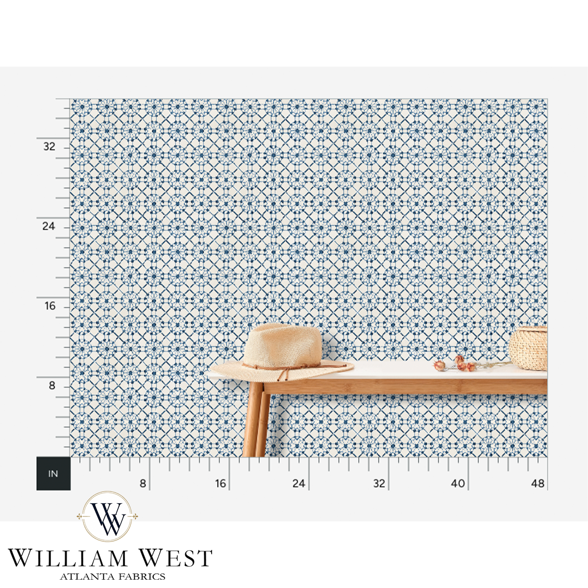 Trellis Wheel Blue Wallpaper