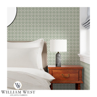 Trellis Wheel Green Wallpaper