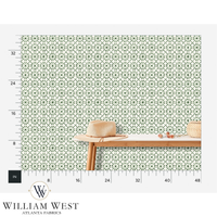 Trellis Wheel Green Wallpaper