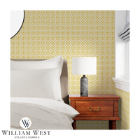 Trellis Wheel Yellow Wallpaper