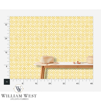 Trellis Wheel Yellow Wallpaper