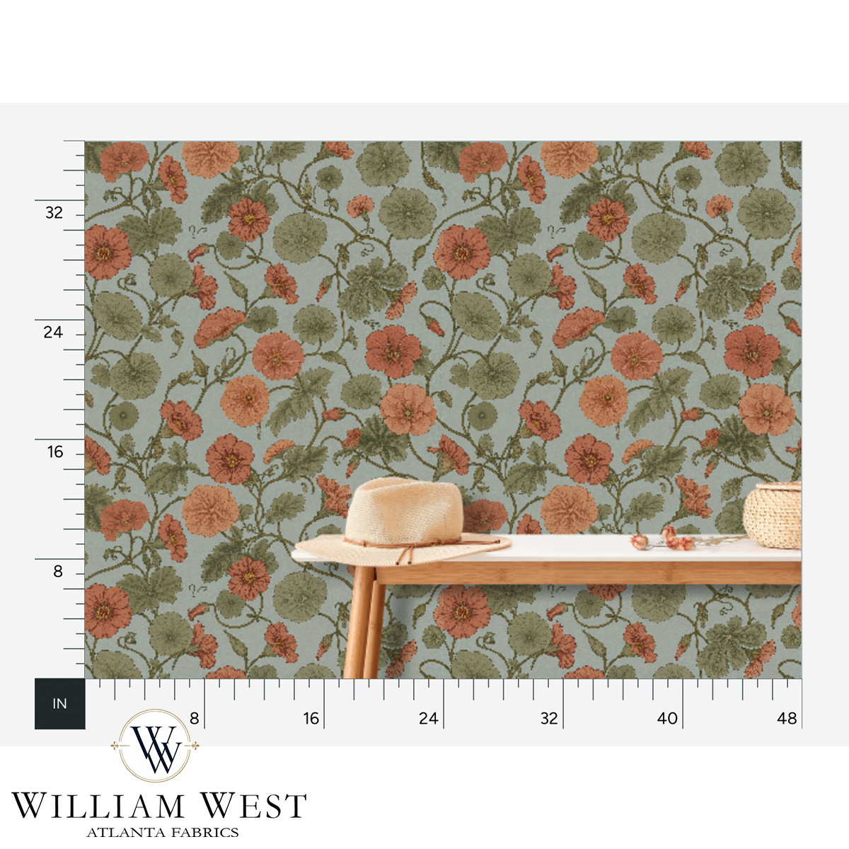 Vineyard Mallow Terracotta Wallpaper
