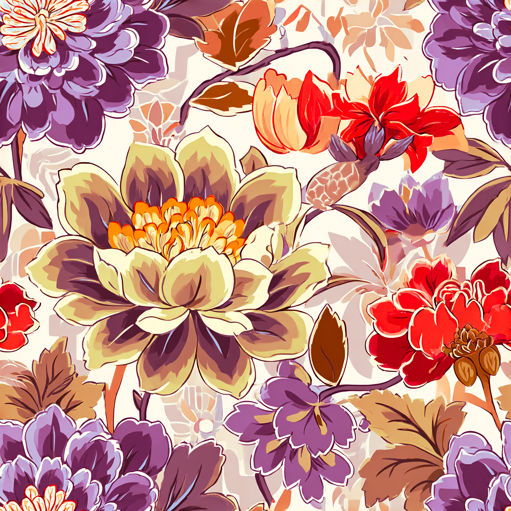Atlanta Fabrics Wanderers Garden Purple Fabric | Atlanta Fabrics