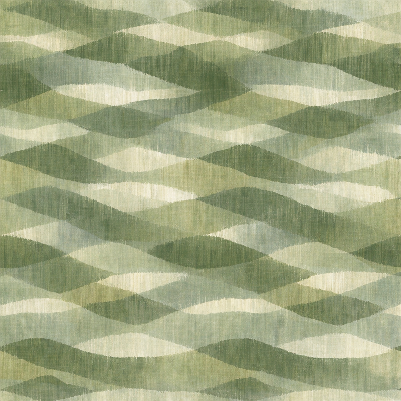 Atlanta Fabrics Watercolor Waves Pine Fabric | Atlanta Fabrics