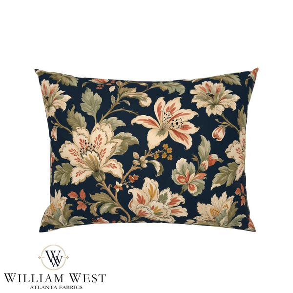 Atlanta Fabrics Whitcombe Garden Apricot Fabric | Atlanta Fabrics