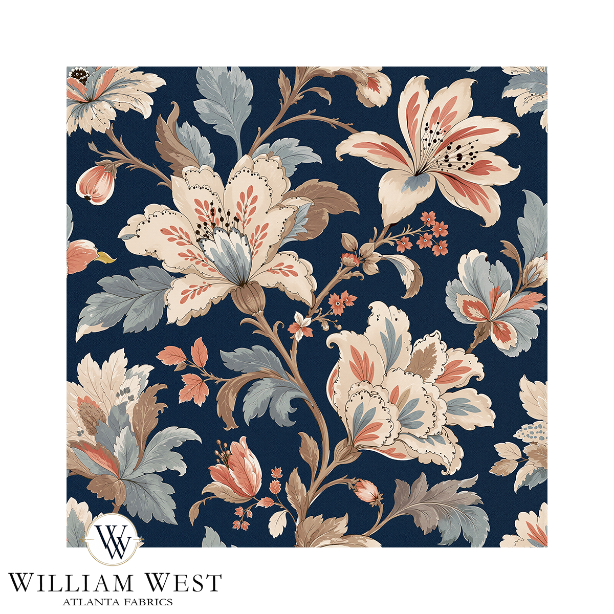 Whitcombe Garden French Blue Wallpaper