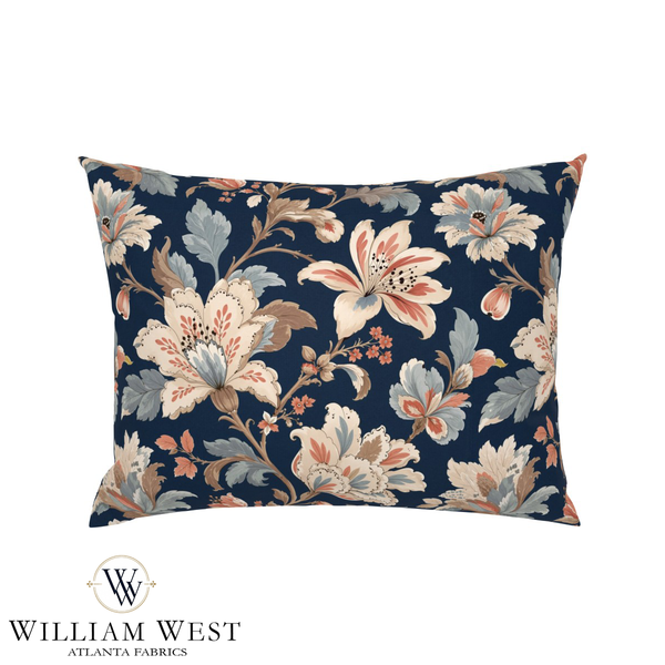 Atlanta Fabrics Whitcombe Garden French Blue Fabric | Atlanta Fabrics