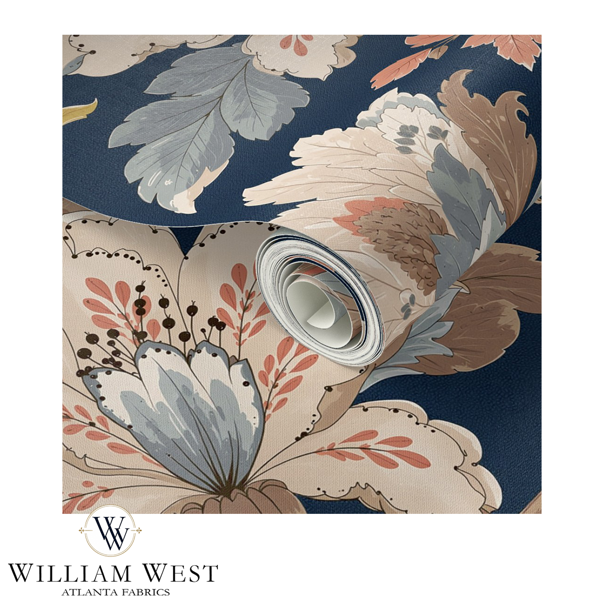 Whitcombe Garden French Blue Wallpaper