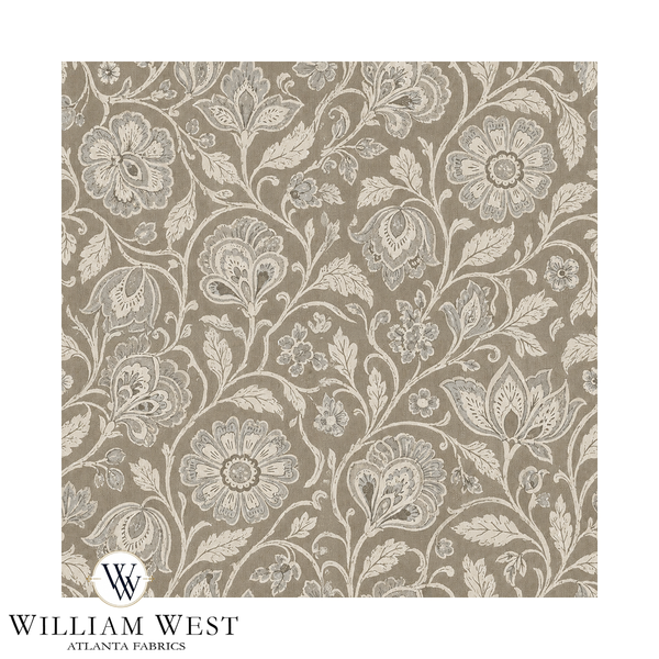 Atlanta Fabrics Wildwood Floral Driftwood Fabric | Atlanta Fabrics