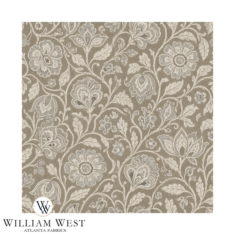 Atlanta Fabrics Wildwood Floral Driftwood Fabric | Atlanta Fabrics