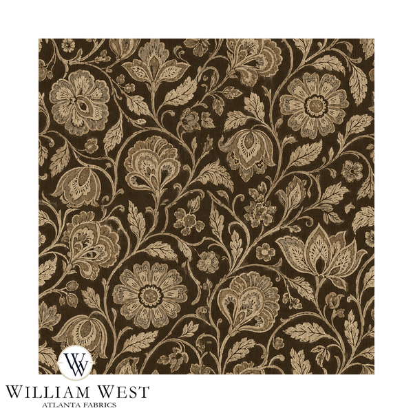 Atlanta Fabrics Wildwood Floral Walnut Fabric | Atlanta Fabrics