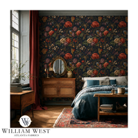 Winterthur Botanical Navy Wallpaper