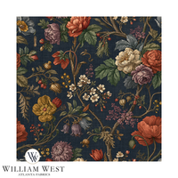 Winterthur Botanical Navy Wallpaper