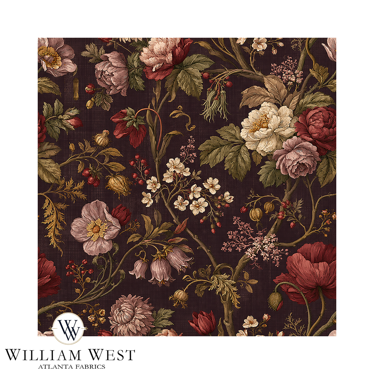 Winterthur Botanical Raisin Wallpaper