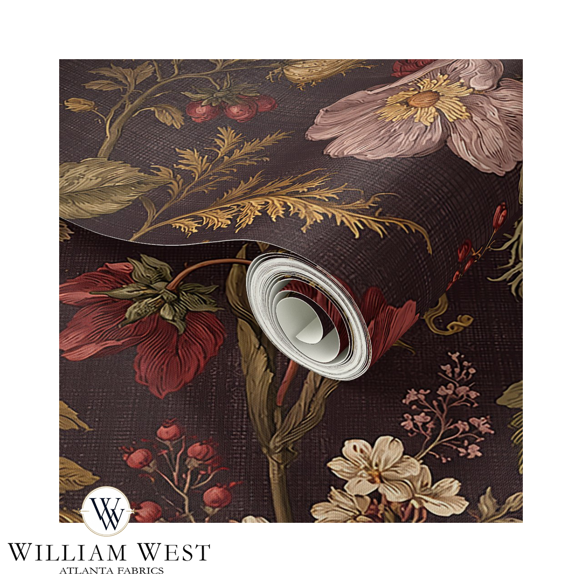Winterthur Botanical Raisin Wallpaper