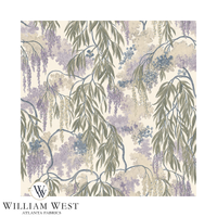 Atlanta Fabrics Wisteria & Willow Aubergine Fabric | Atlanta Fabrics