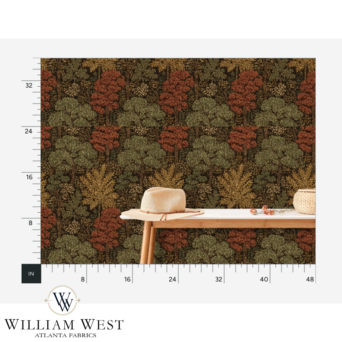 Woodland Trace Rust Wallpaper