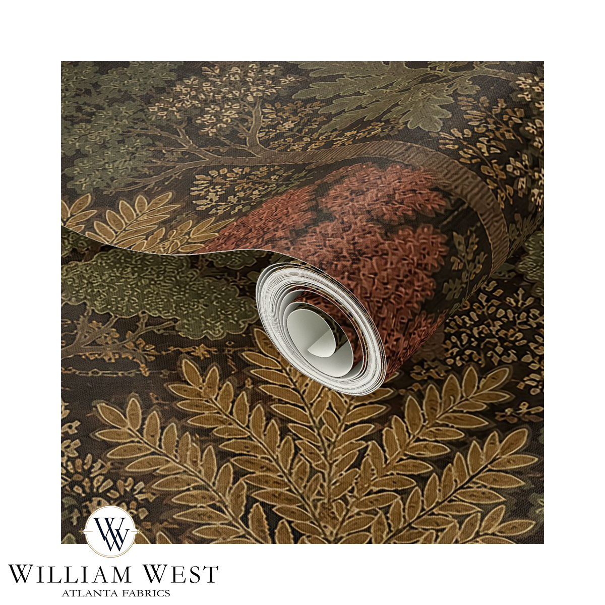 Woodland Trace Rust Wallpaper