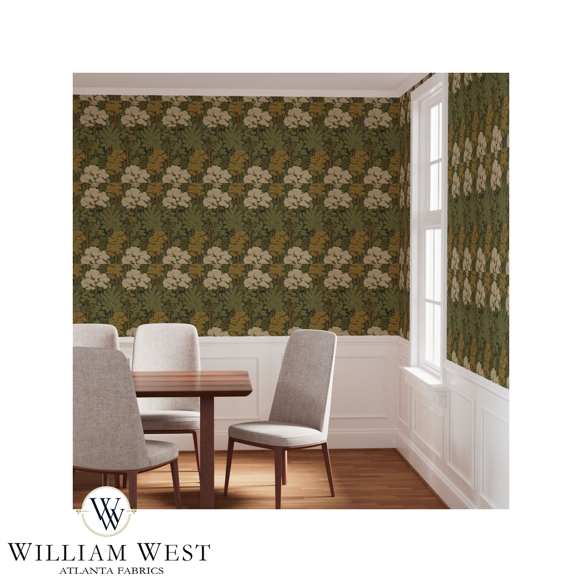 Woodland Trace Olive Wallpaper
