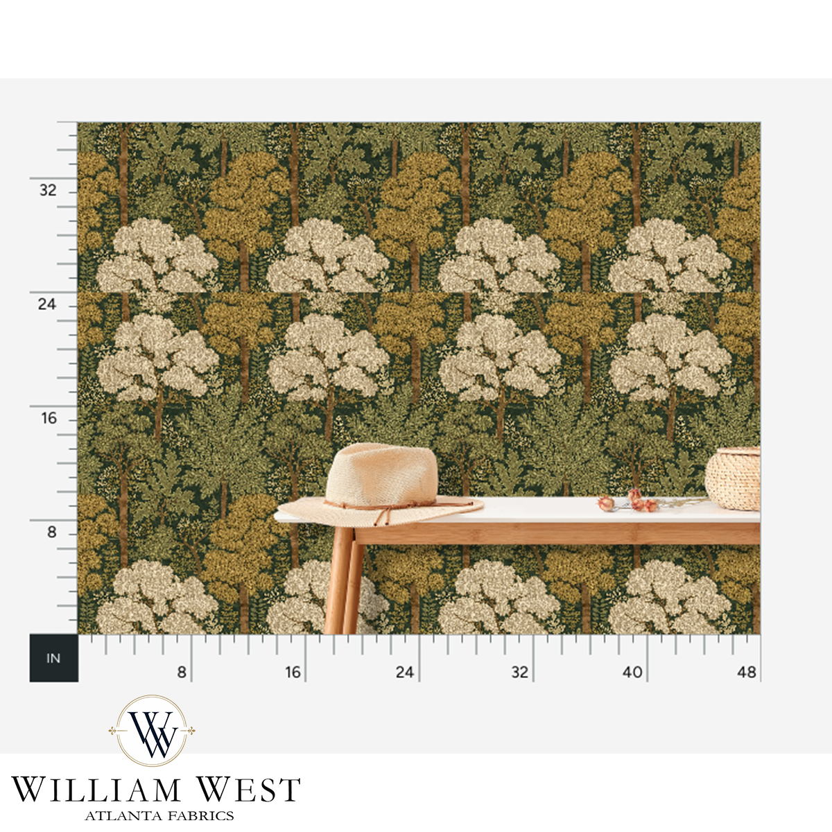 Woodland Trace Olive Wallpaper