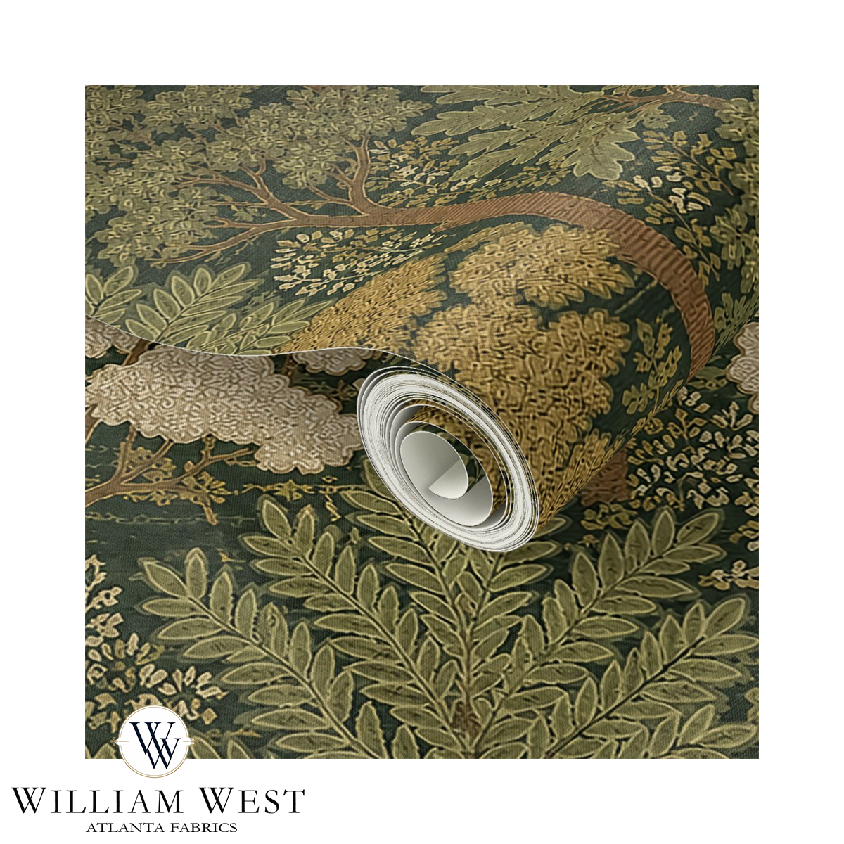Woodland Trace Olive Wallpaper