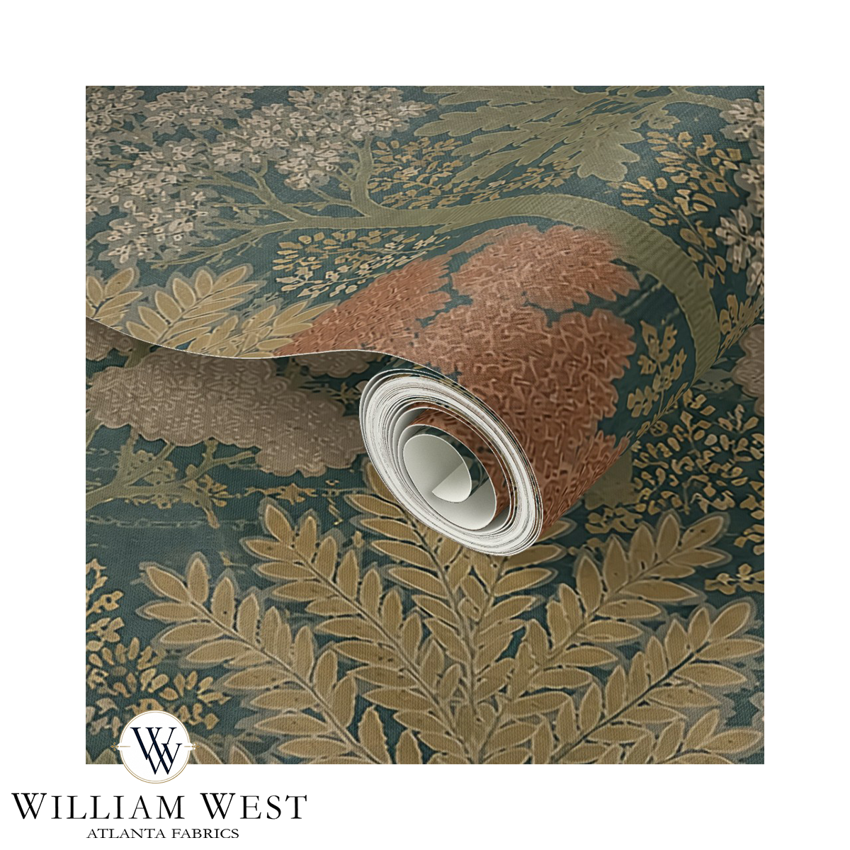 Woodland Trace Sage Wallpaper