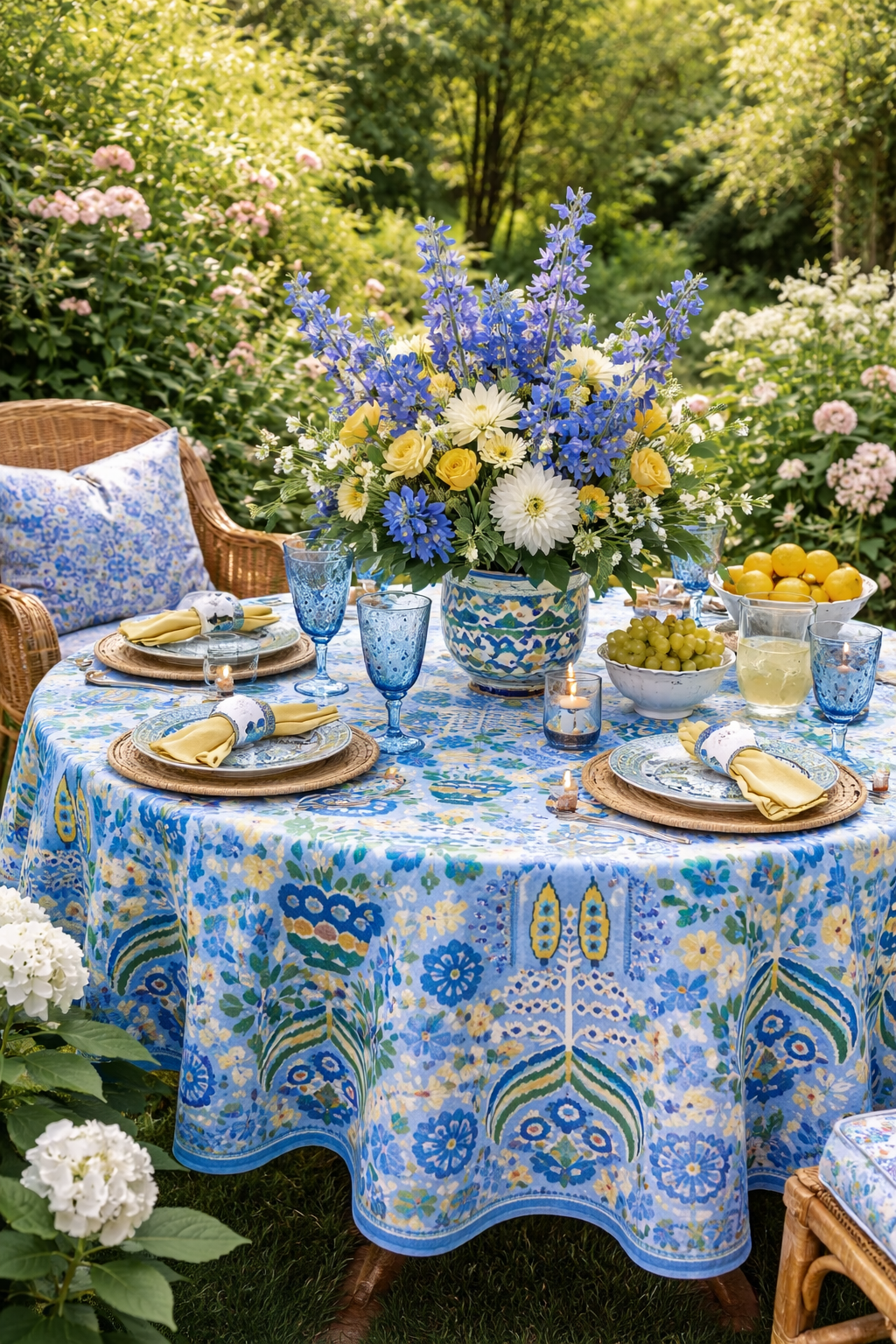 William West Designs Sunbeam Blue Fabric | Atlanta Fabrics