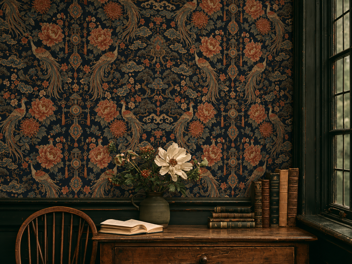 The Mandarin Garden Apricot Wallpaper