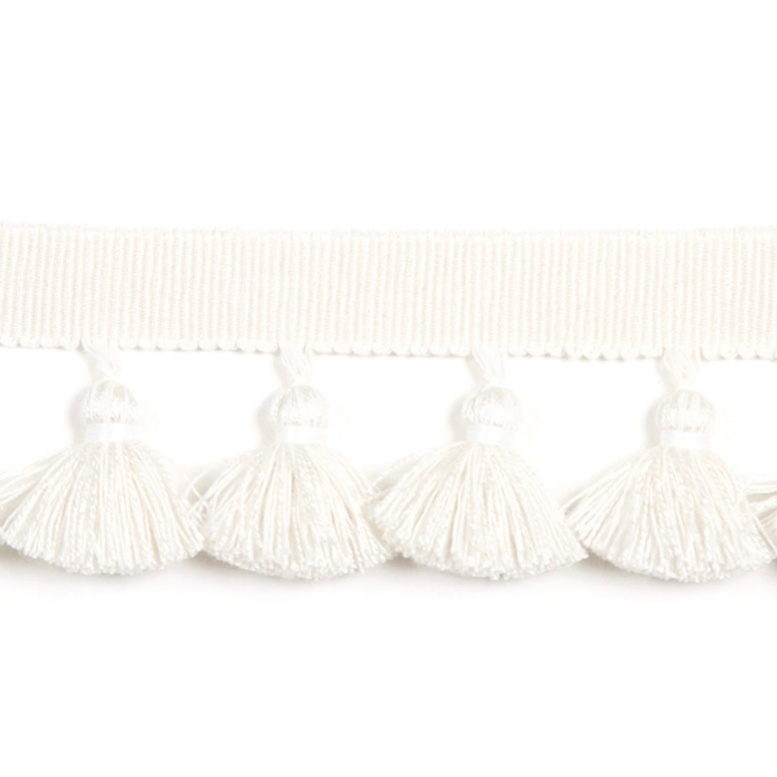 Hellenic Key Tassel Fringe White