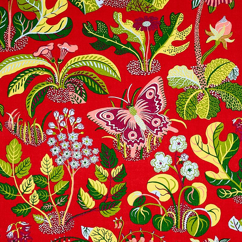 EXOTIC BUTTERFLY RED FABRIC