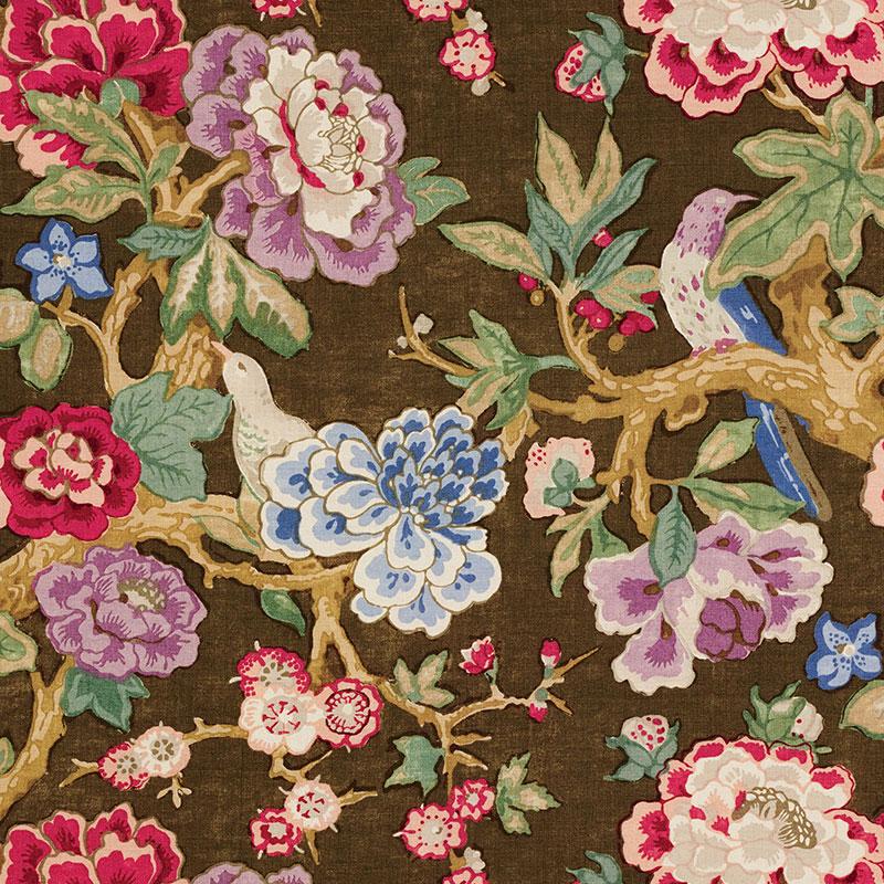 BERMUDA BLOSSOMS COCOA FABRIC