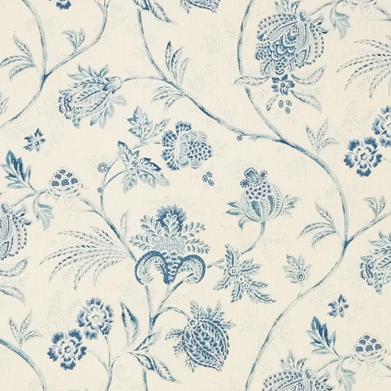 CHINOISERIE VINE CHINA BLUE FABRIC