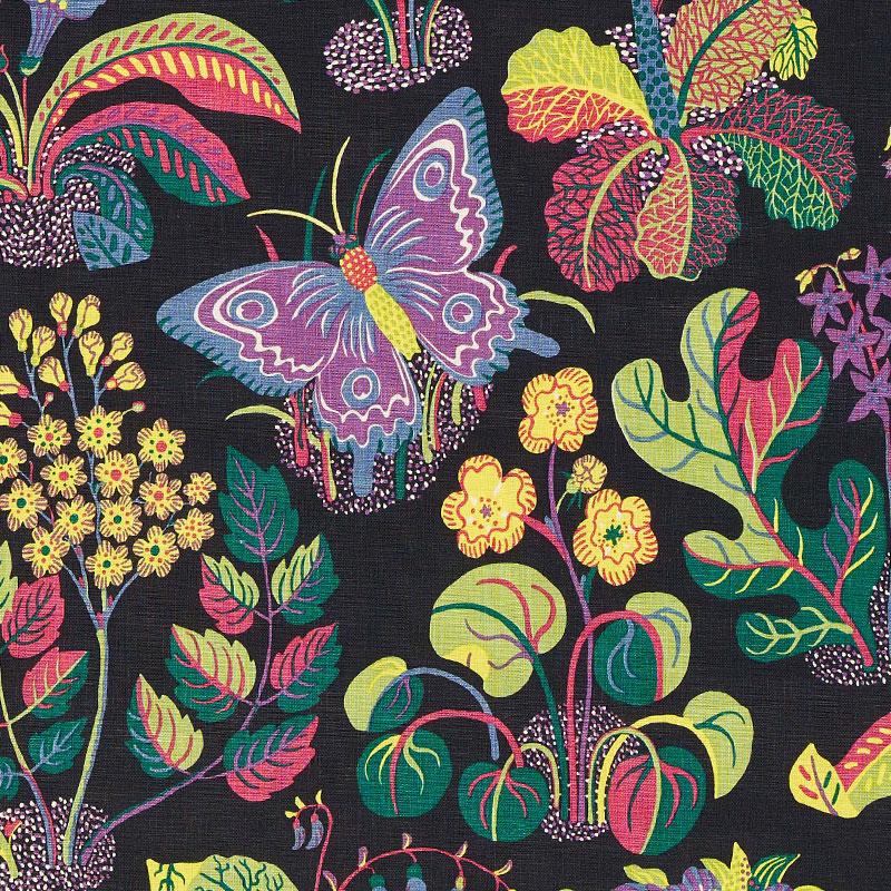 EXOTIC BUTTERFLY BLACK FABRIC