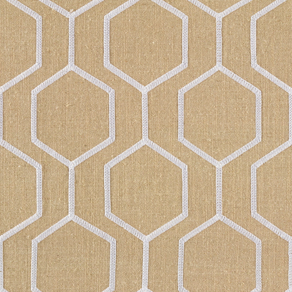 Europatex Socrates Hexagono Honey Fabric | Atlanta Fabrics