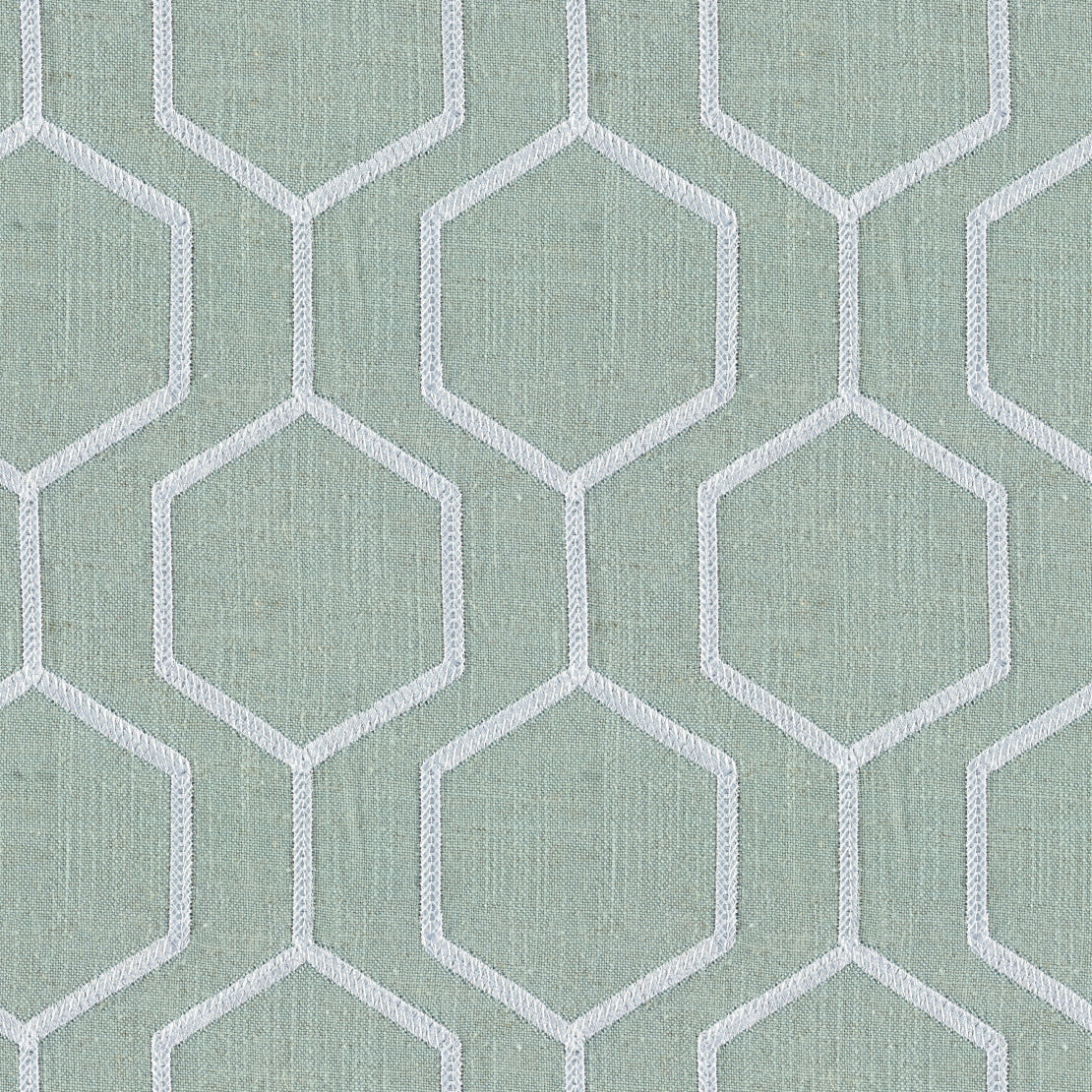 Europatex Socrates Hexagono Sea Pearl Fabric | Atlanta Fabrics