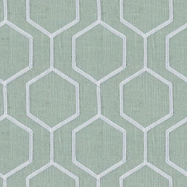Europatex Socrates Hexagono Sea Pearl Fabric | Atlanta Fabrics