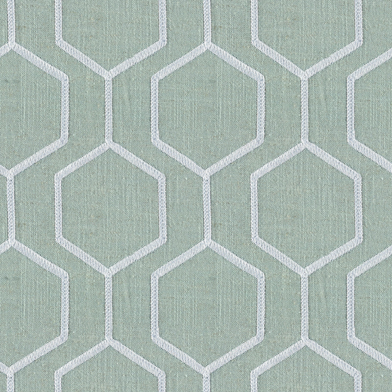 Europatex Socrates Hexagono Sea Pearl Fabric | Atlanta Fabrics