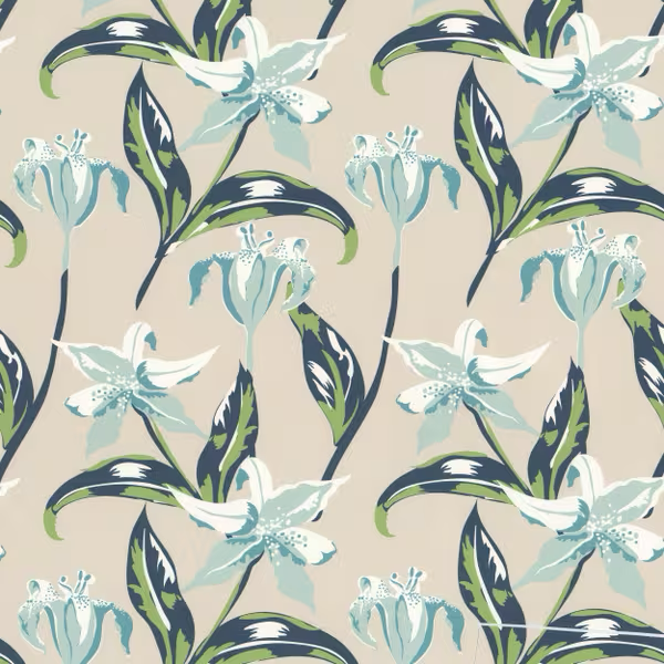 AOC W07vl Emma 3 Mist Wallpaper | Atlanta Fabrics