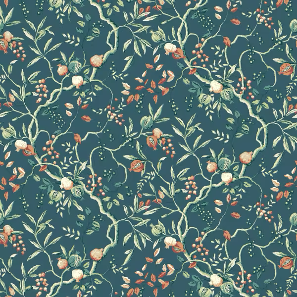 BASSETT MCNAB W7855 Ariel 1 Teal Wallpaper | Atlanta Fabrics